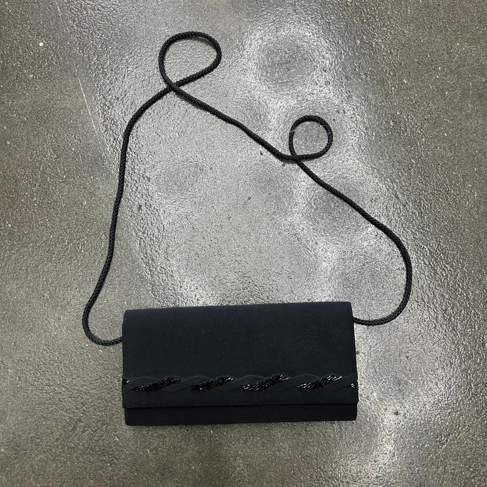 Vintage Sequin Beading Mini Black Crossbody Purse